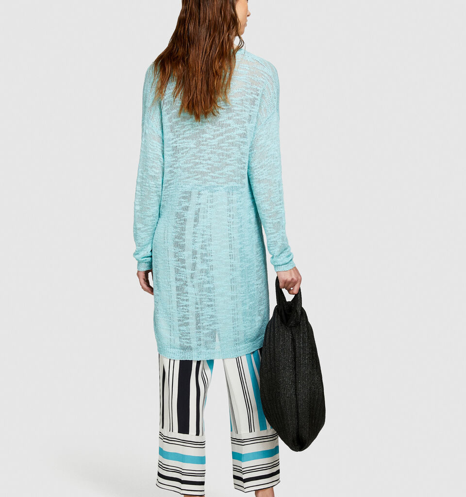 Long cardigan - women's cardigans - Turquoise | Sisley image number 3